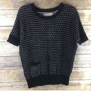 Ann Taylor Loft Black & White Sweater Top Size XSP